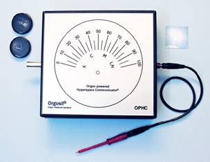 Orgon verstärktes Radionikgerät
OPHC medium Orgon powered Hyperspace Communicator large mit Silberrohr, Transmmisssions-Kombination (1 Paar), Transmissionskabel mit Punkturspitze und Symbolkarte 
